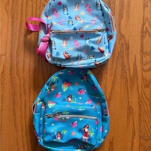 Lot of 2 Disney girls backpacks bookbag Moana and bluey Blue Kids Backpack Set